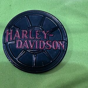 Harley-Davidson Silver Emblem with Motorcycle Design